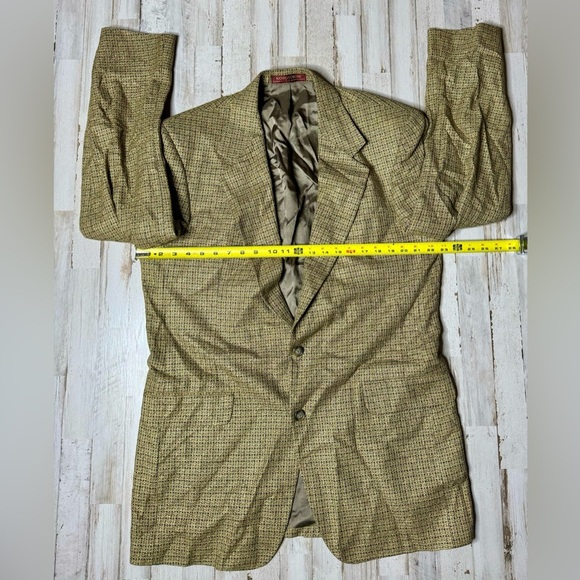 Vintage Nordstrom Men's Silk Wool Light Brown Tweed Blazer 43L - Picture 4 of 11